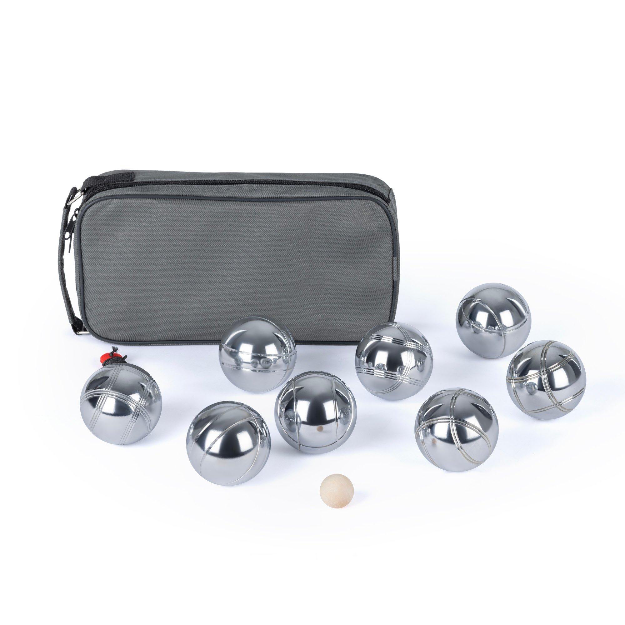 Hillington 8 French Ball Stainless Steel Boules Set Petanque Outdoor Carry Case Garden Game